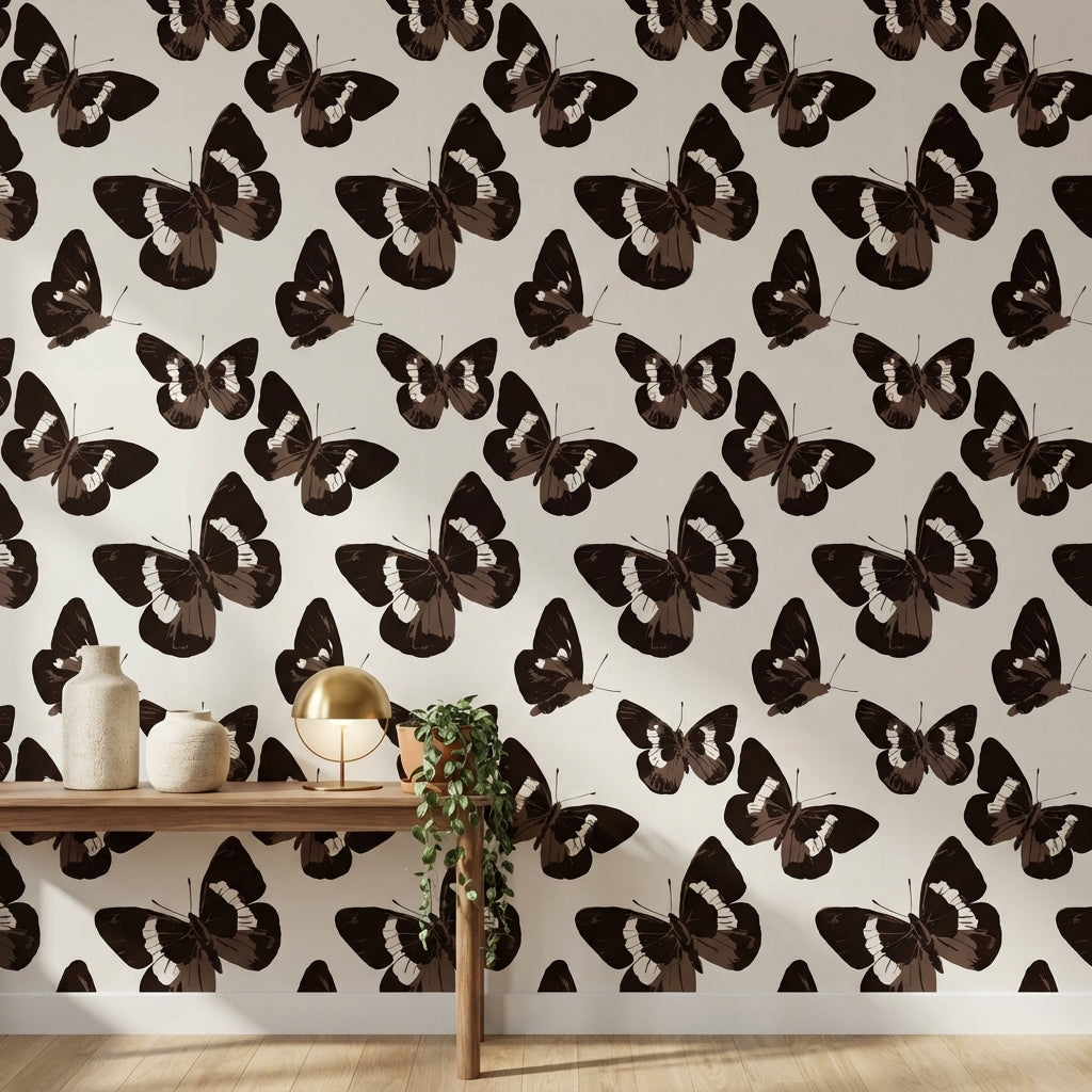 Butterflies Wallpaper Modern Minimalist Removable Wall Decor