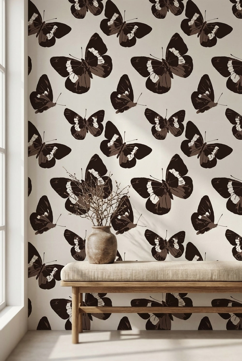 Butterflies Wallpaper Modern Minimalist Removable Wall Decor