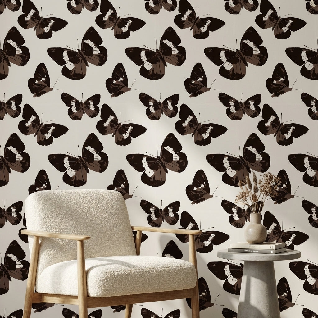 Butterflies Wallpaper Modern Minimalist Removable Wall Decor