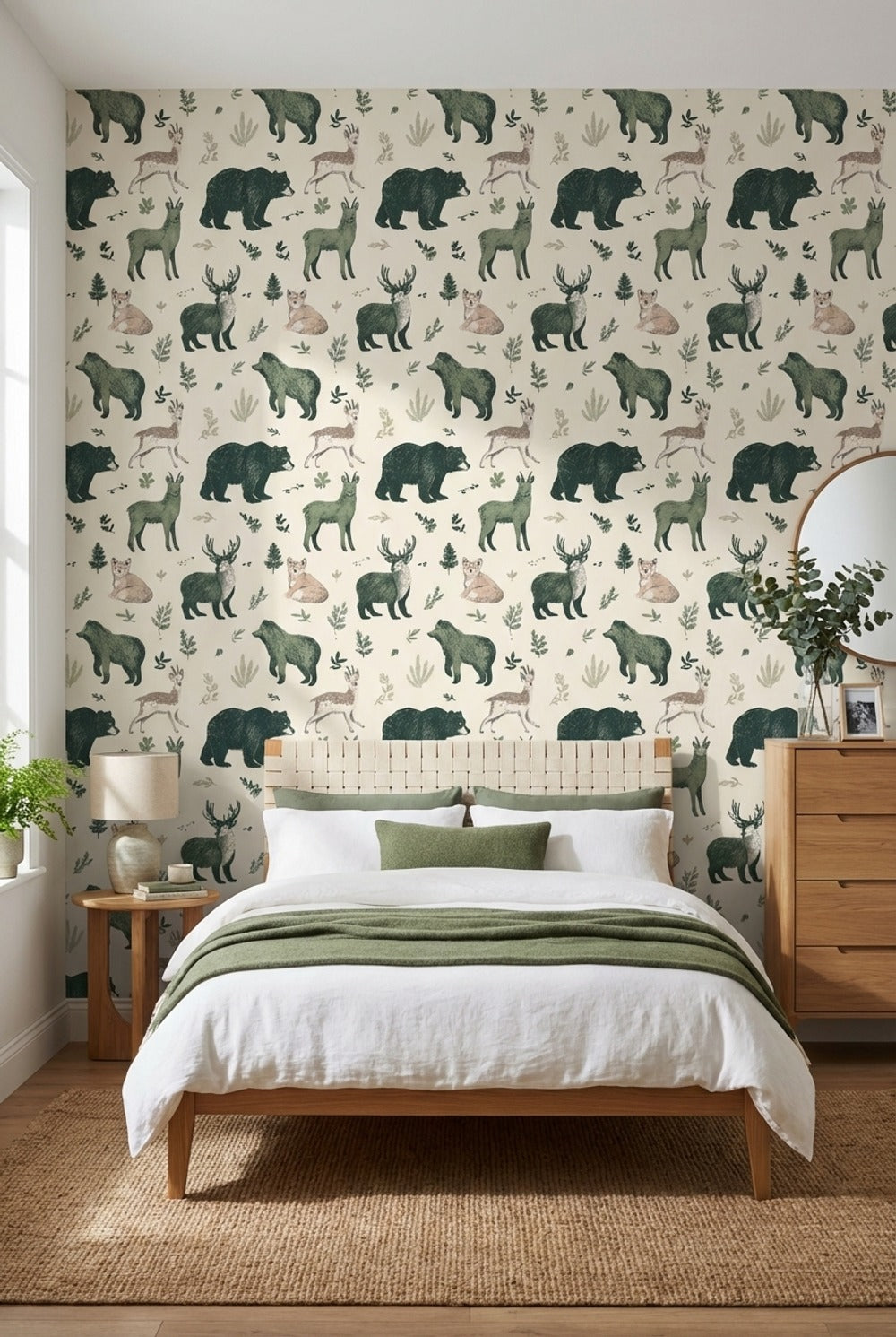 Animals Wallpaper Botanical Illustrative Mural