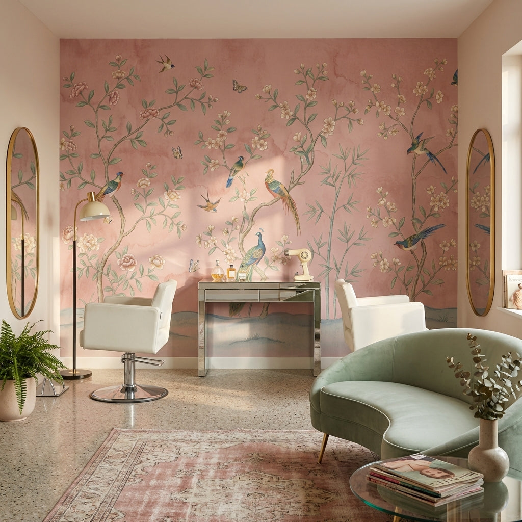 Chinoiserie Wallpaper Birds Floral Wall Mural