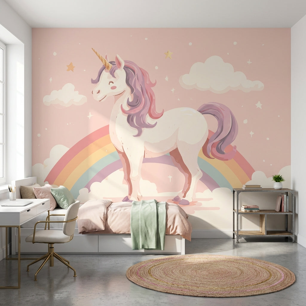 Unicorn Wallpaper Rainbow Magical Removable Wall Decor