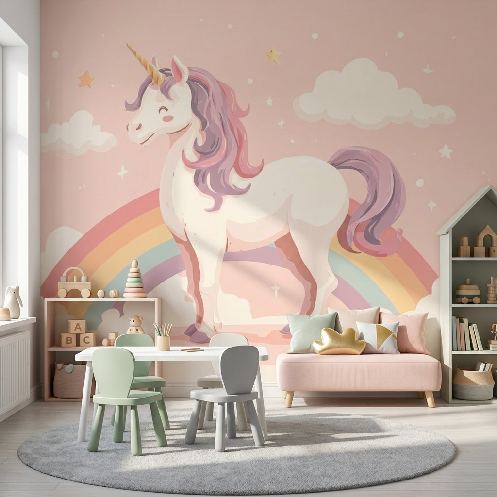 Unicorn Wallpaper Rainbow Magical Removable Wall Decor