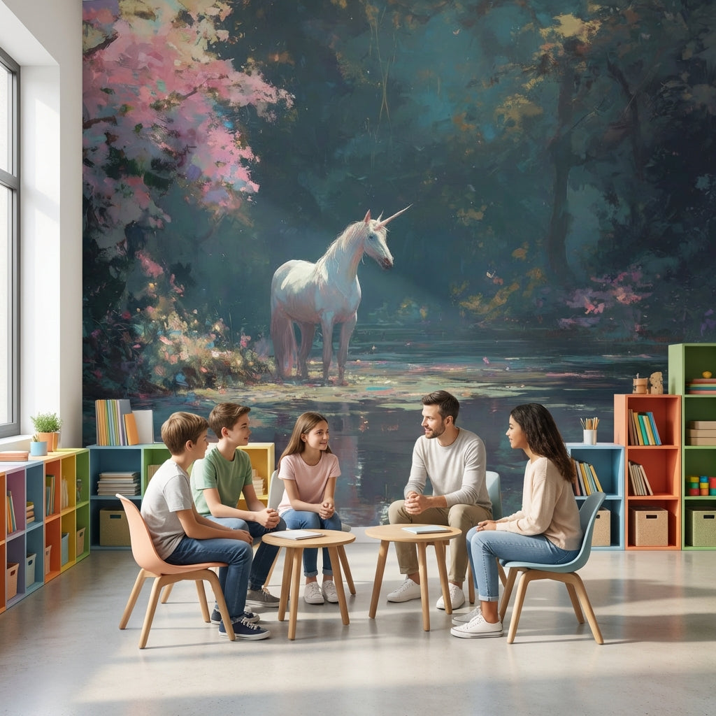 Unicorn Wallpaper Fantasy Removable Mystical Wall Mural