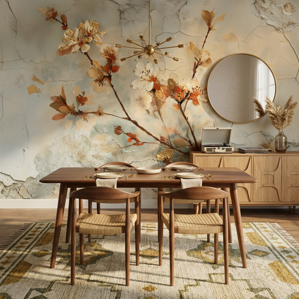 Floral Wallpaper Vintage Removable Elegant Wall Mural