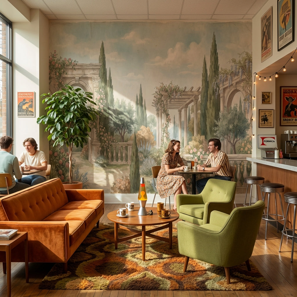 Vintage Garden Wallpaper Greenery Floral Wall Mural