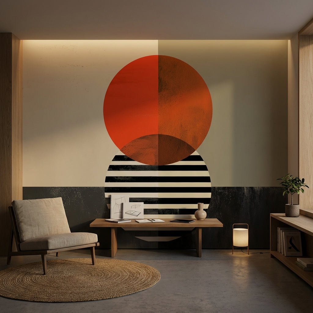 Abstract Wallpaper Geometric Minimalist Wall Decor