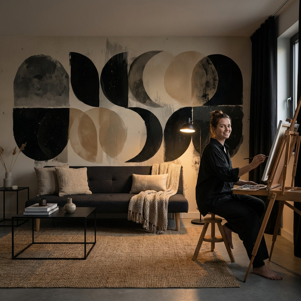 Geometric Wallpaper Abstract Removable Modern Wall Mural