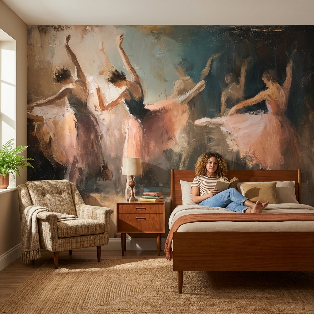 Ballet Dancers Wallpaper Vintage Removable Movement Wall Mural