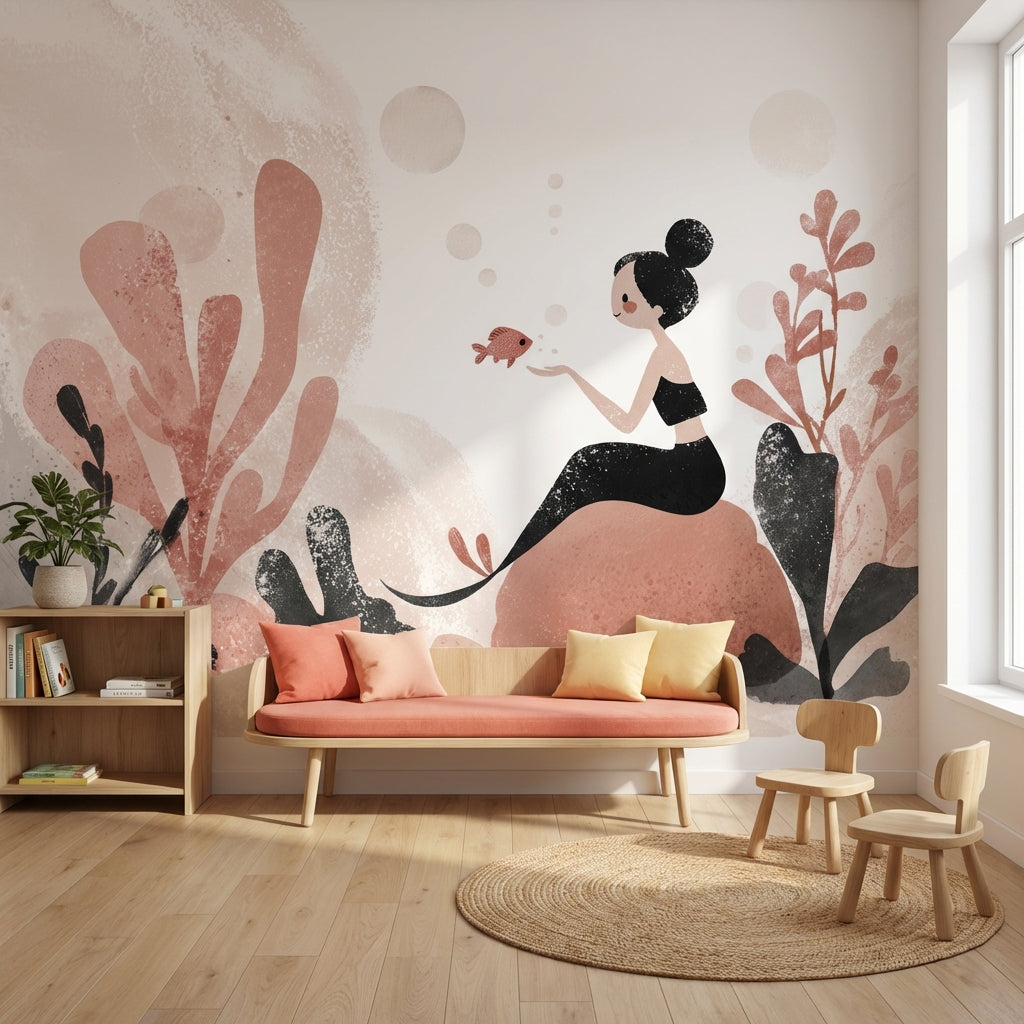 Underwater Mermaid Wallpaper Abstract Aquatic Wall Mural