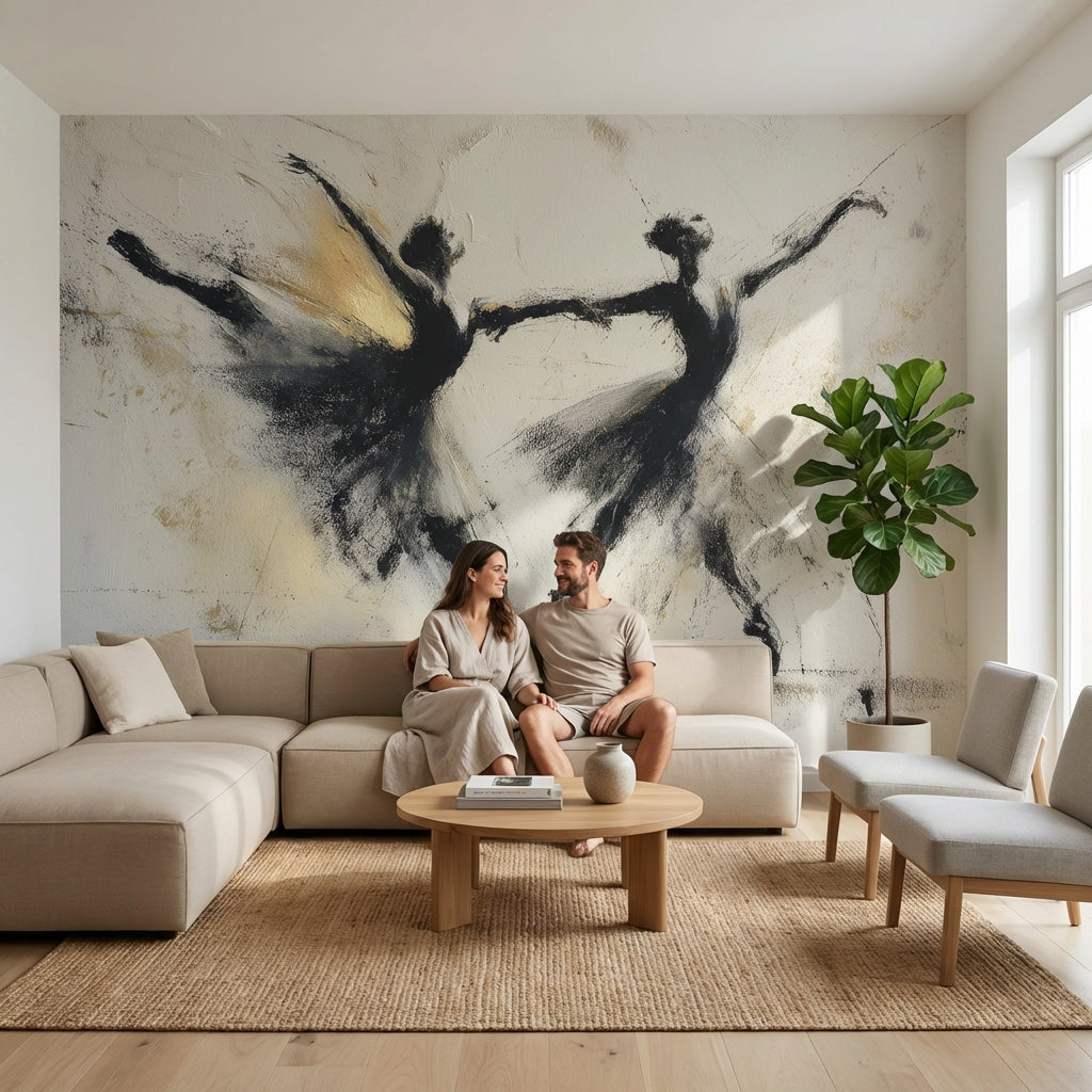 White Background Wallpaper Abstract Elegant Wall Mural