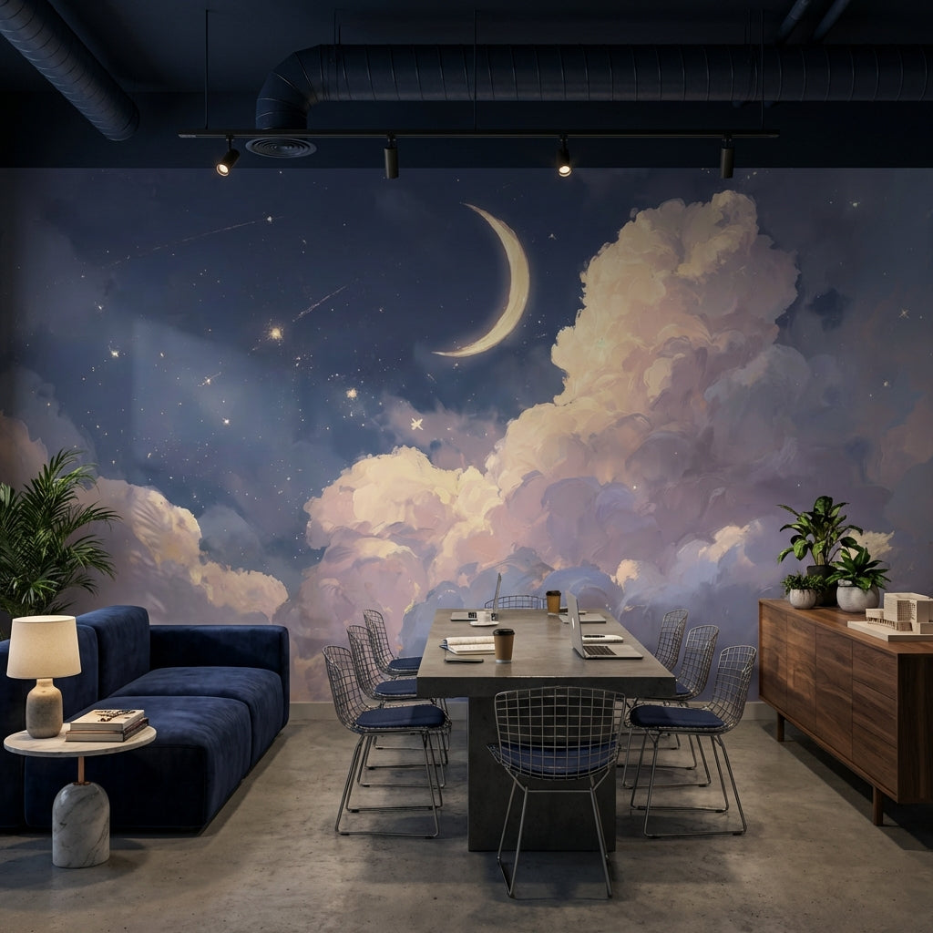 Moon Wallpaper Celestial Night Sky Removable Wall Decor