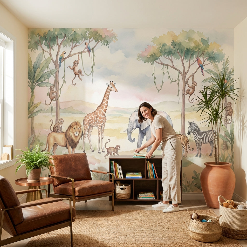 Safari Animals Wallpaper Jungle Nature Wall Mural