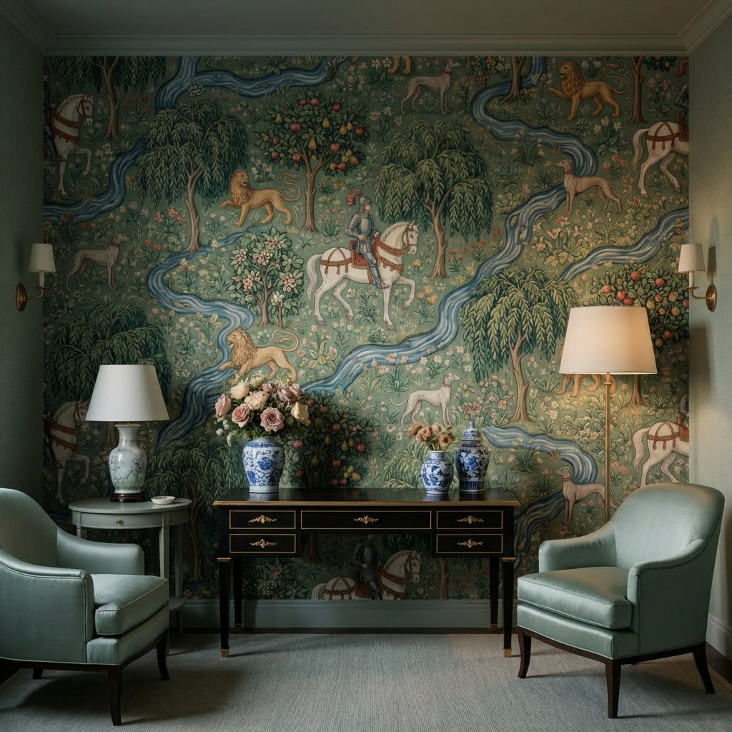 Medieval Wallpaper Knights Nature Wall Mural