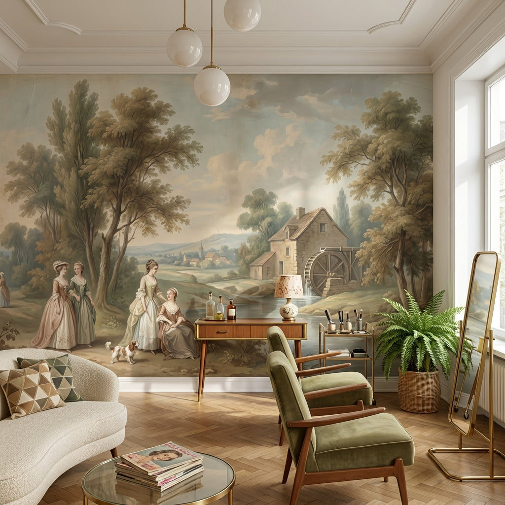 Cloudy Sky Wallpaper River Cottage Wall Mural