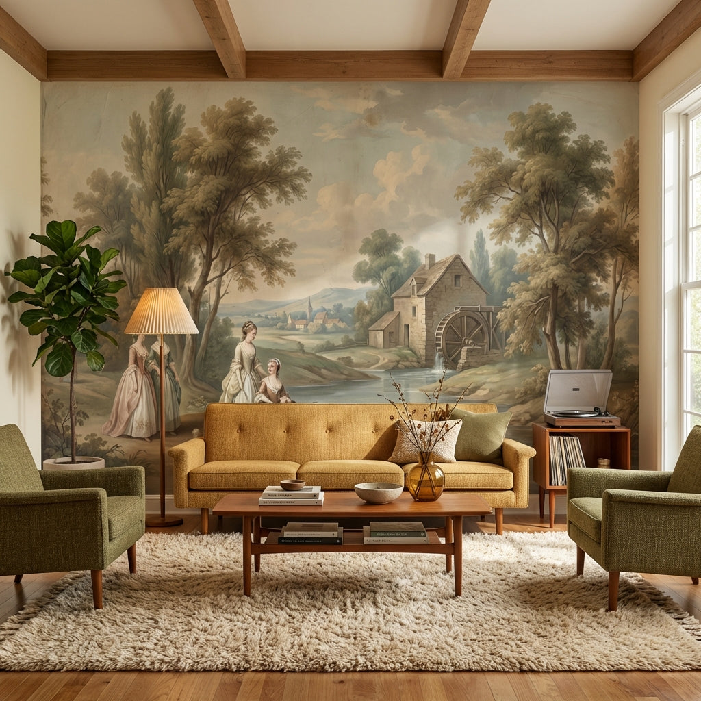 Cloudy Sky Wallpaper River Cottage Wall Mural