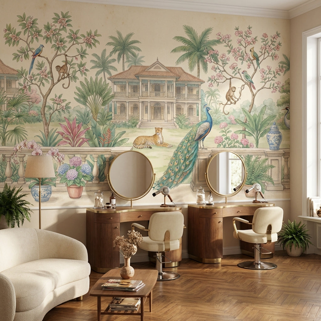 Vintage Tropical Wallpaper Chinoiserie Jungle Wall Mural