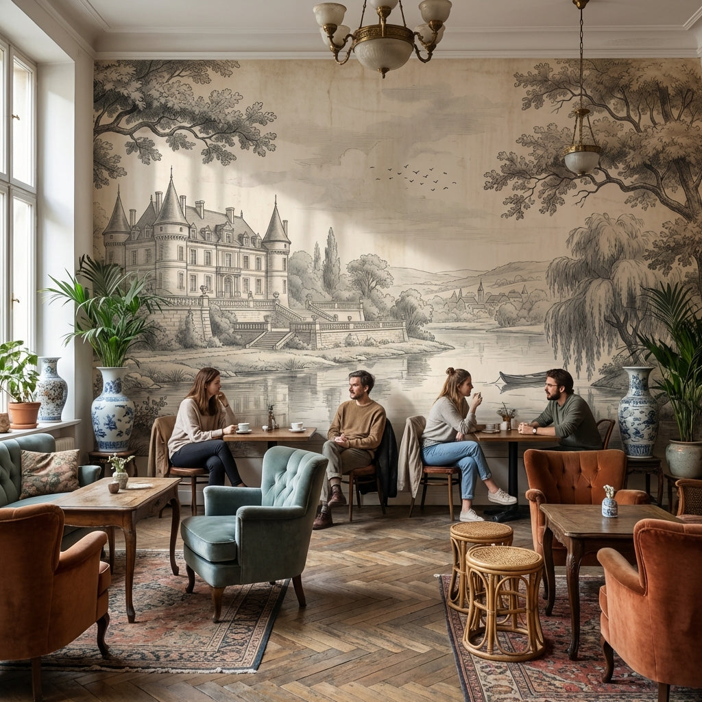 Chateau Wallpaper River Vintage Wall Mural