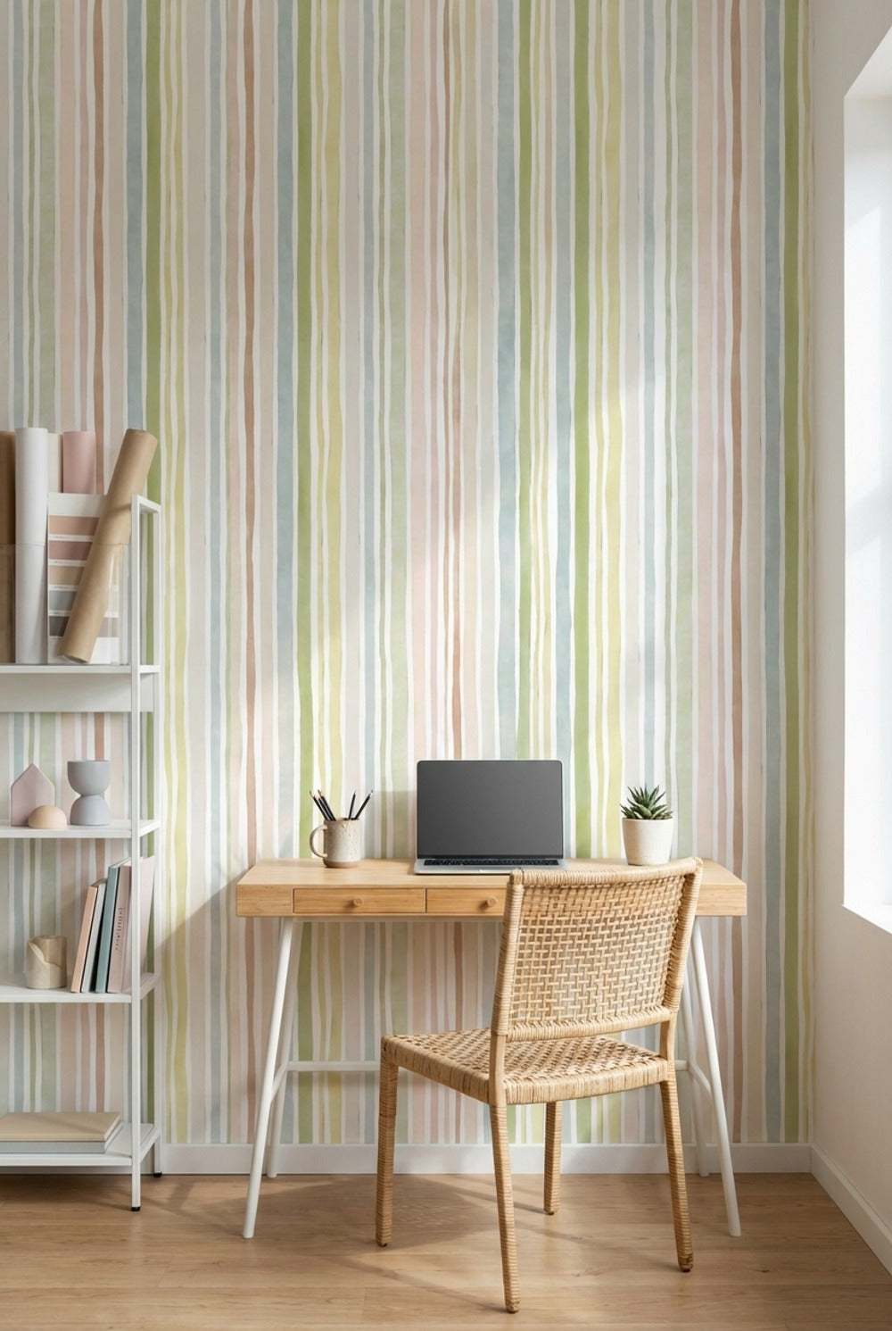 Watercolor Texture Wallpaper Abstract Striped Wall Mural