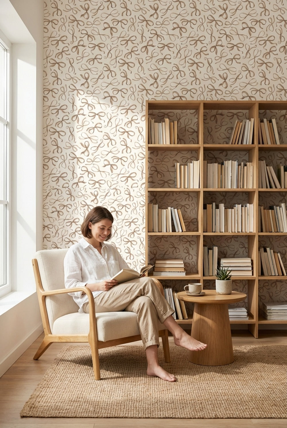 Abstract Pattern Wallpaper Ribbon Bows Wall Mural