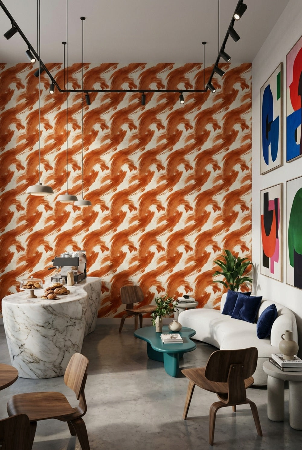 Dynamic Wallpaper Abstract Mural Energetic Wall Decor