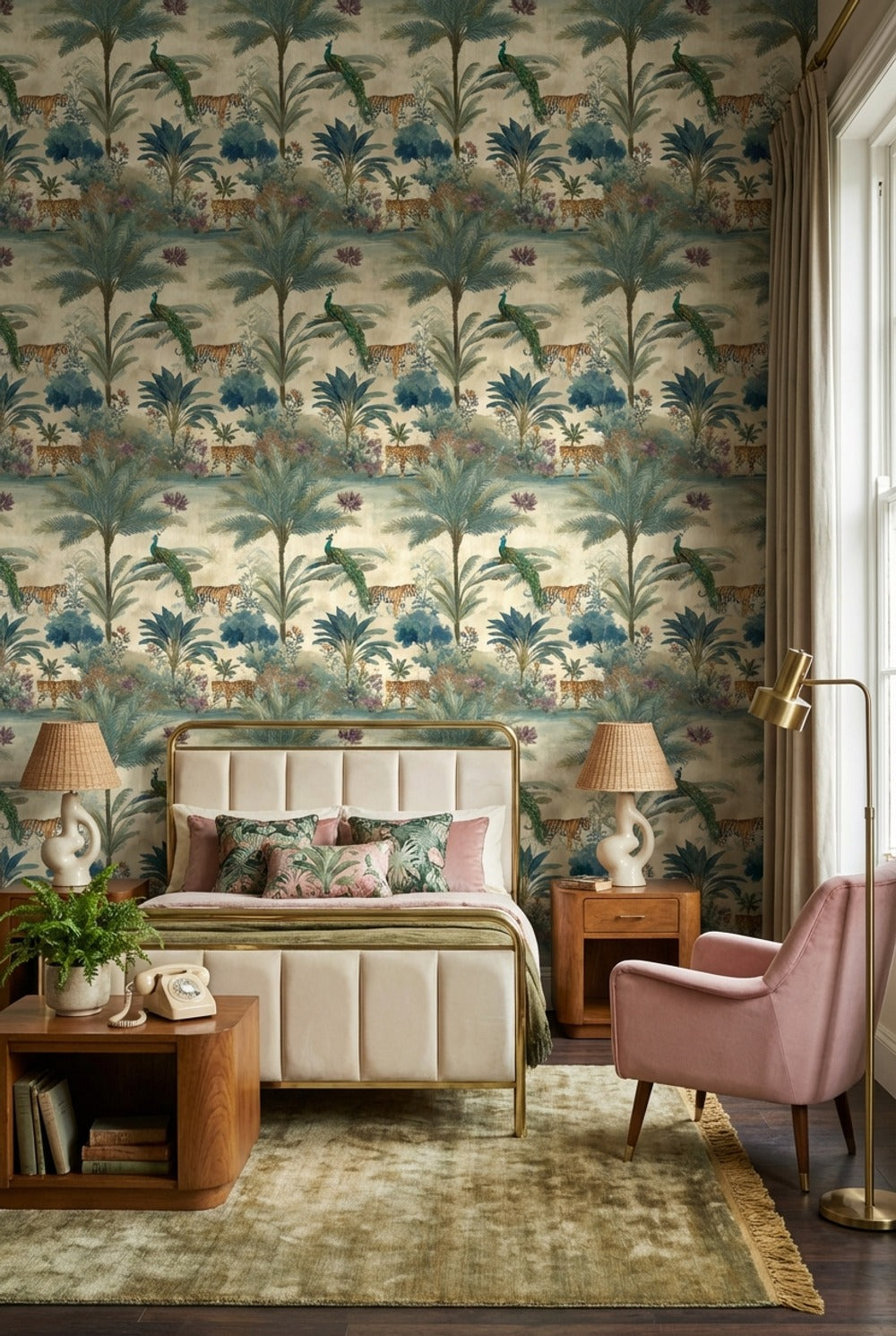 Shades Of Green Wallpaper Tropical Vintage Wall Mural