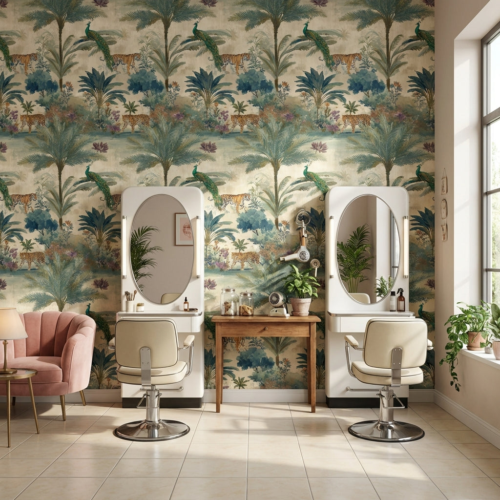 Shades Of Green Wallpaper Tropical Vintage Wall Mural