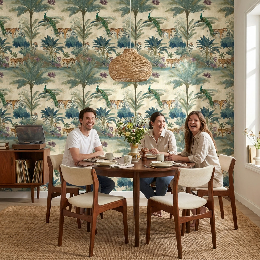 Shades Of Green Wallpaper Tropical Vintage Wall Mural