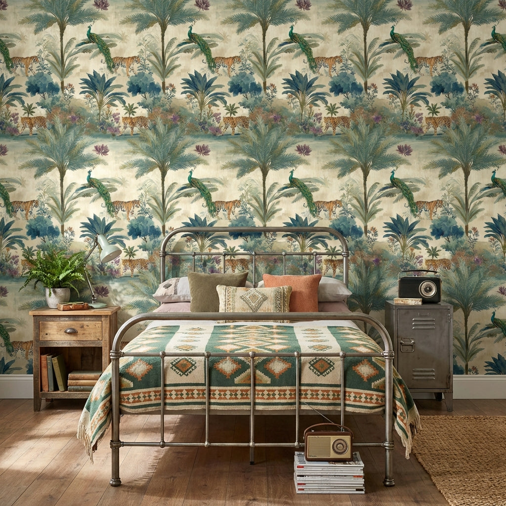 Shades Of Green Wallpaper Tropical Vintage Wall Mural