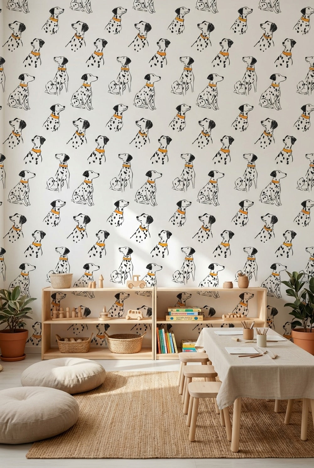 White Background Wallpaper Minimalist Playful Decorative Mural