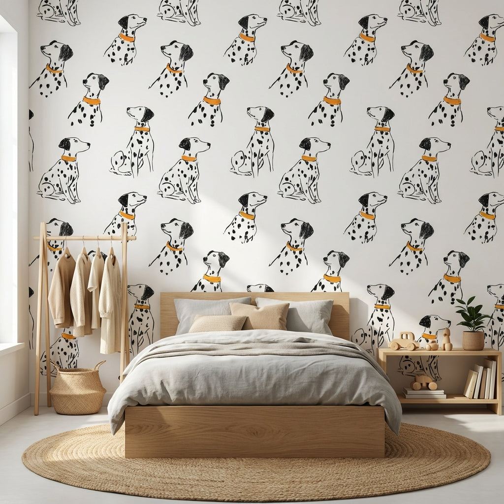 White Background Wallpaper Minimalist Playful Decorative Mural