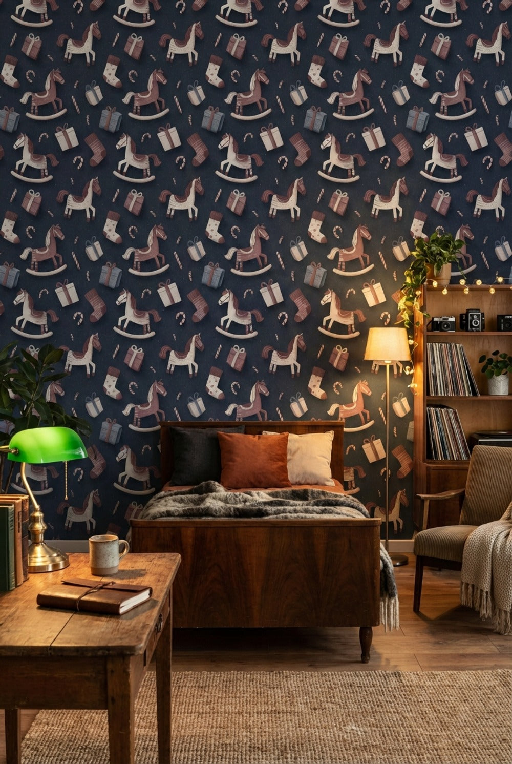 Rocking Horse Wallpaper Gifts Candy Cane Decorative Mural