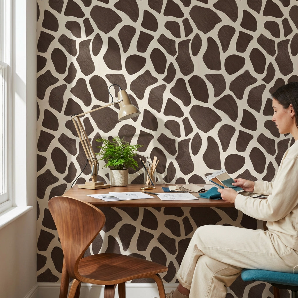 Animal Print Wallpaper Giraffe Modern Wall Decor