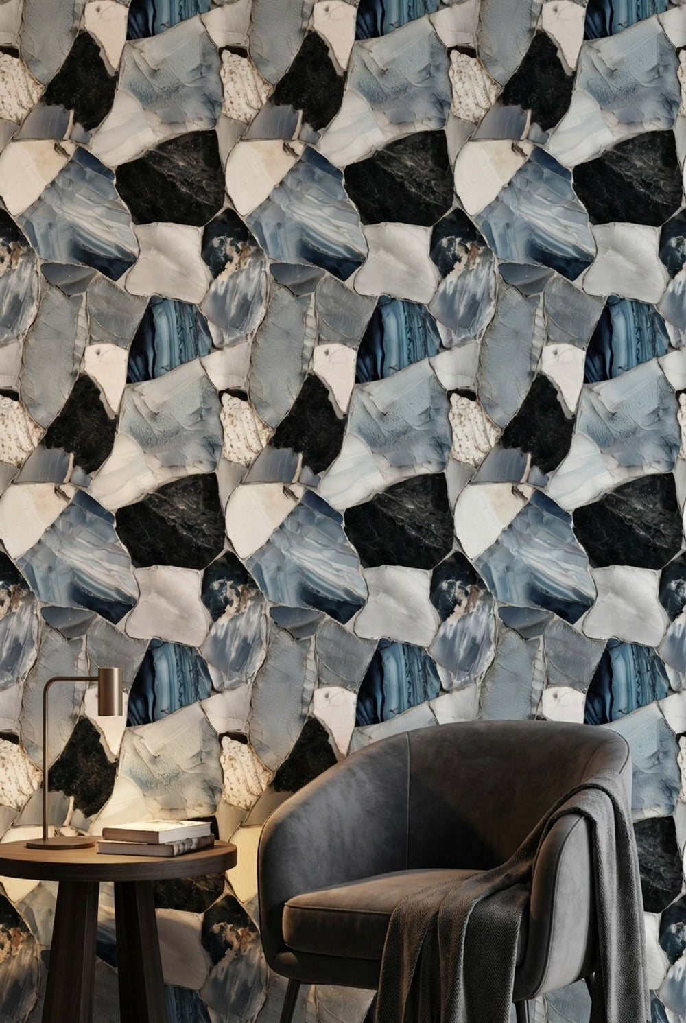 Stone Wallpaper Abstract Mosaic Wall Decor