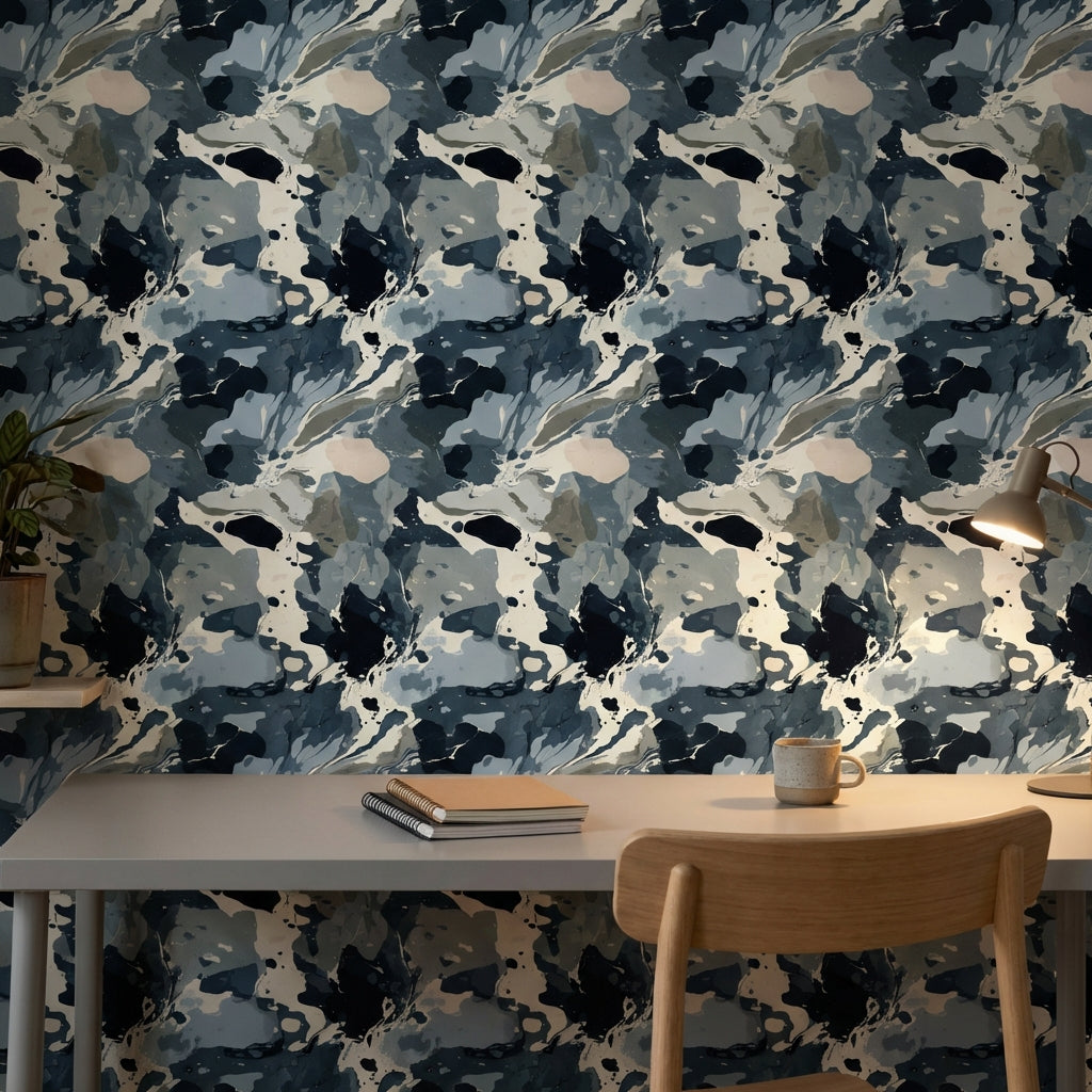 Abstract Wallpaper Marble Gray Decorative Mural