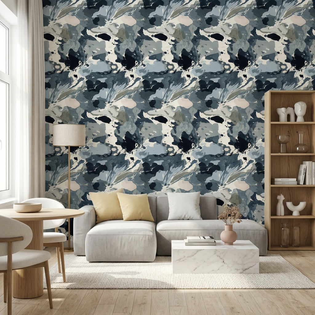 Abstract Wallpaper Marble Gray Decorative Mural