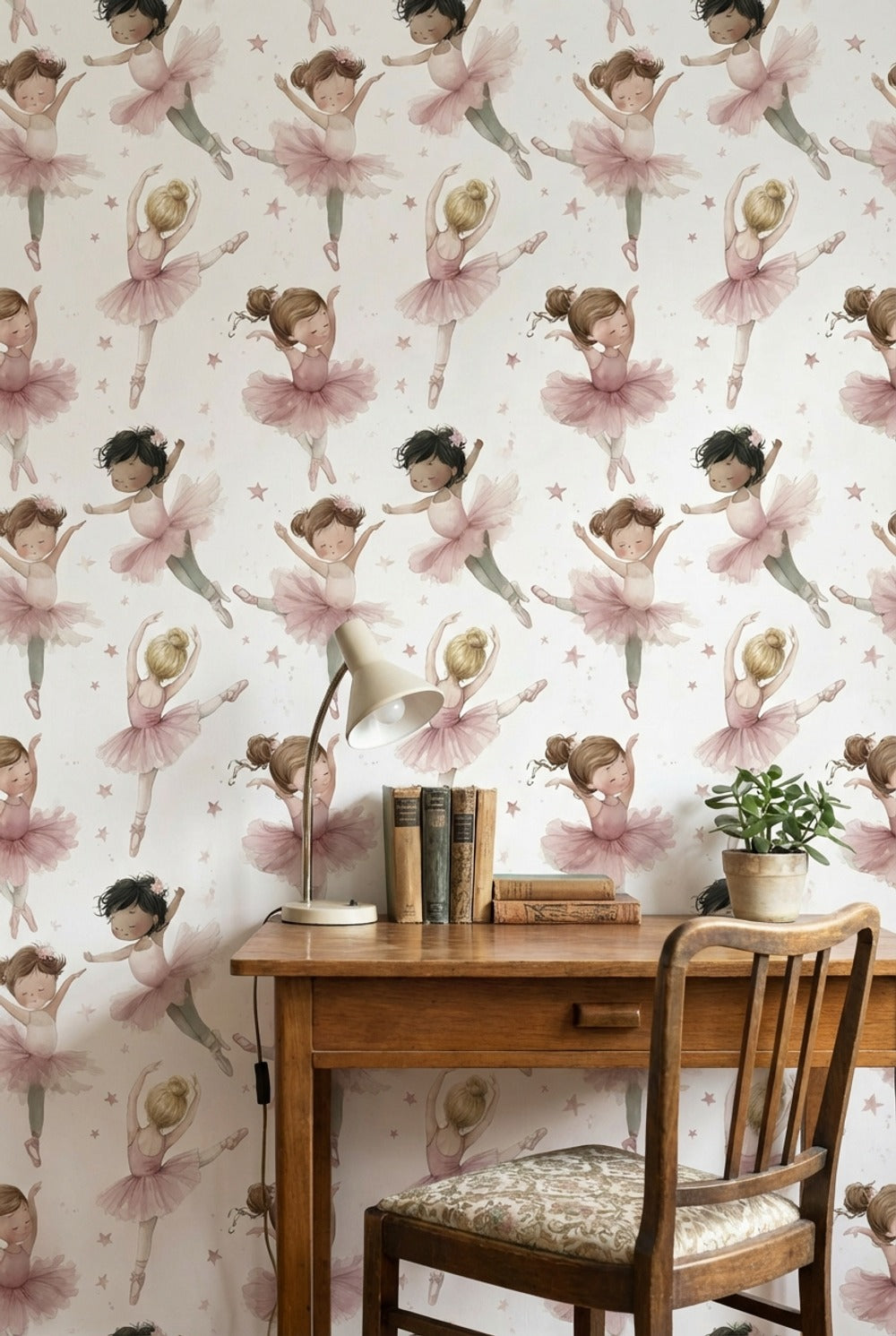 Ballerinas Wallpaper Pink Removable Whimsical Wall Mural