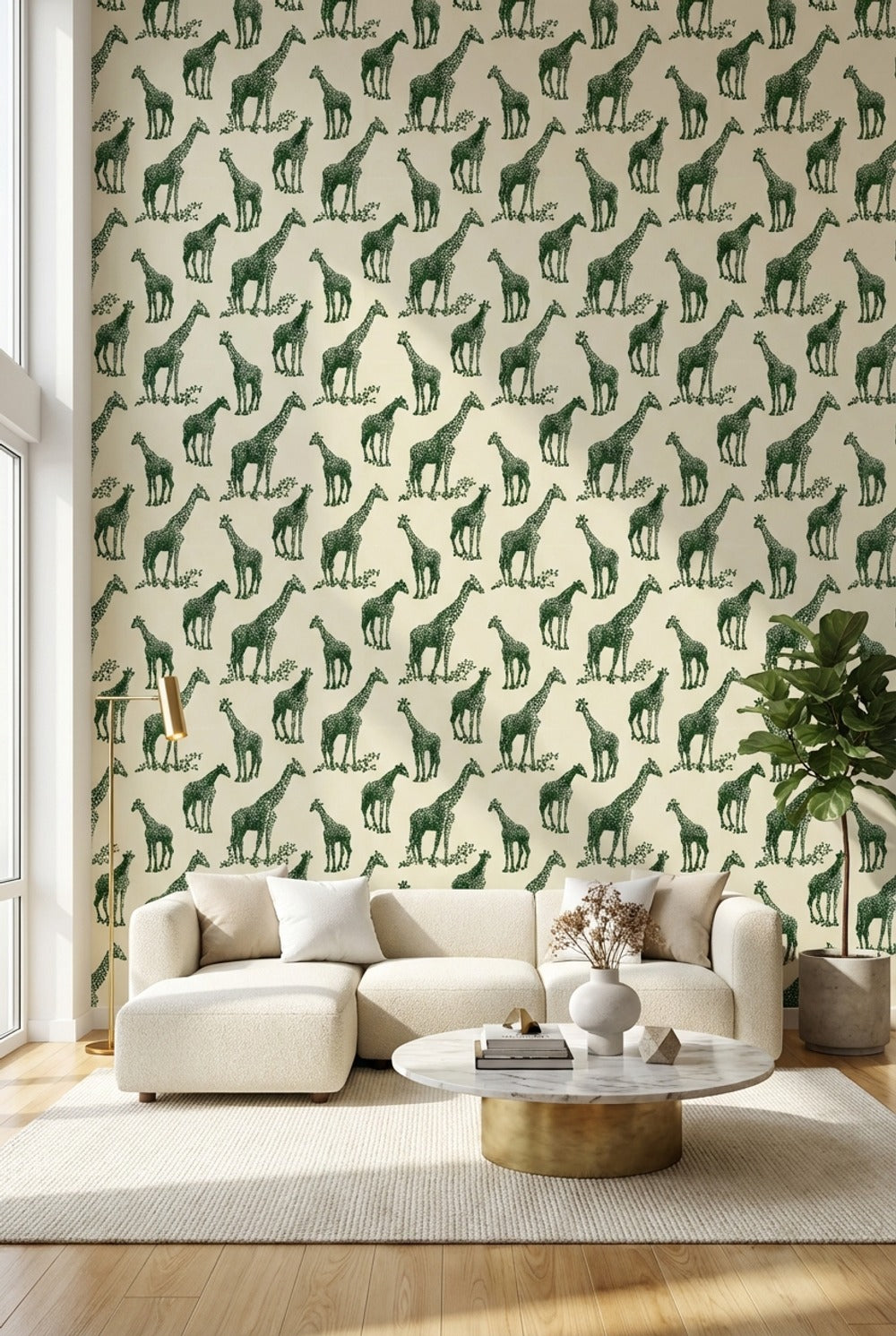 Giraffe Wallpaper Animal Print Modern Wall Mural
