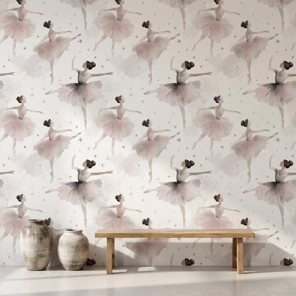 Ballerina Wallpaper Watercolor Removable Elegant Wall Mural