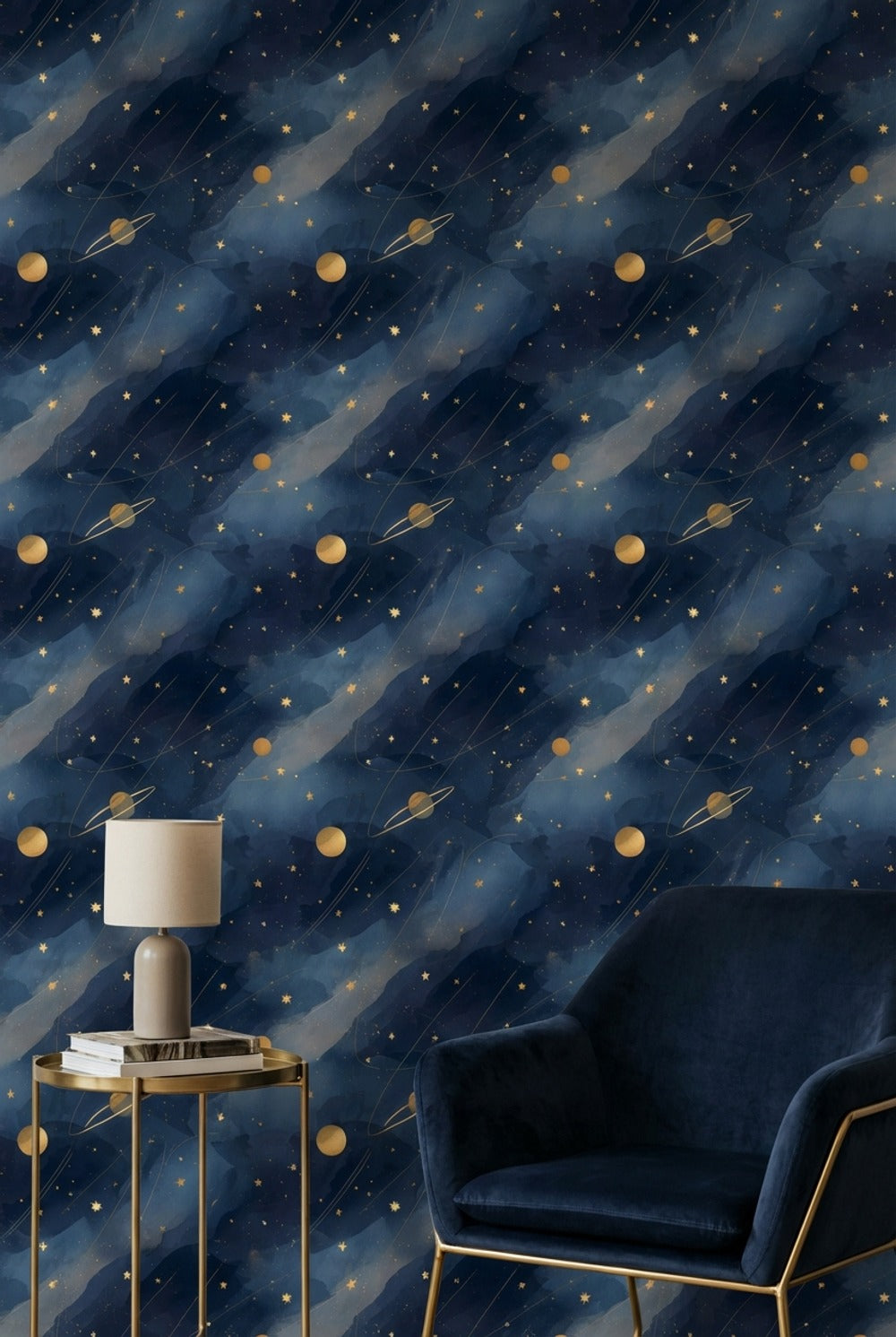 Cosmic Wallpaper Stars Planets Decorative Mural