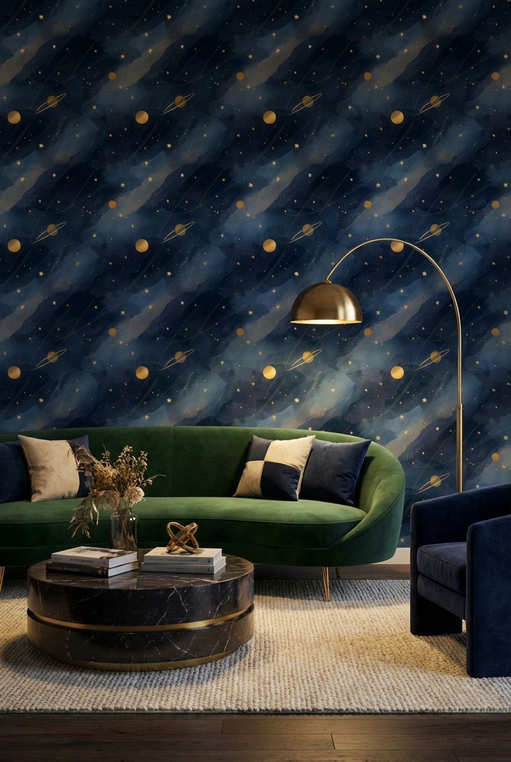 Cosmic Wallpaper Stars Planets Decorative Mural