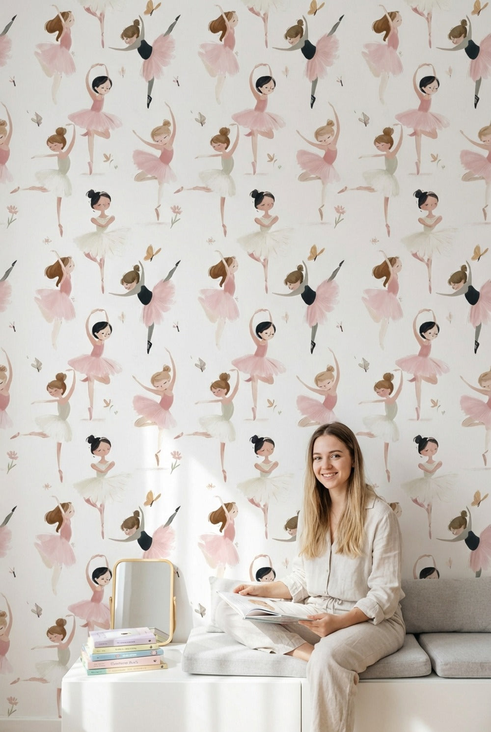Ballerinas Whimsical Wallpaper Removable Wall Decor