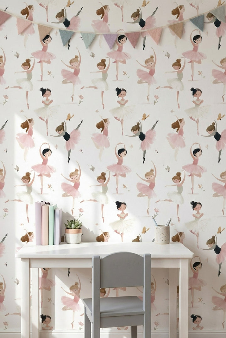 Ballerinas Whimsical Wallpaper Removable Wall Decor