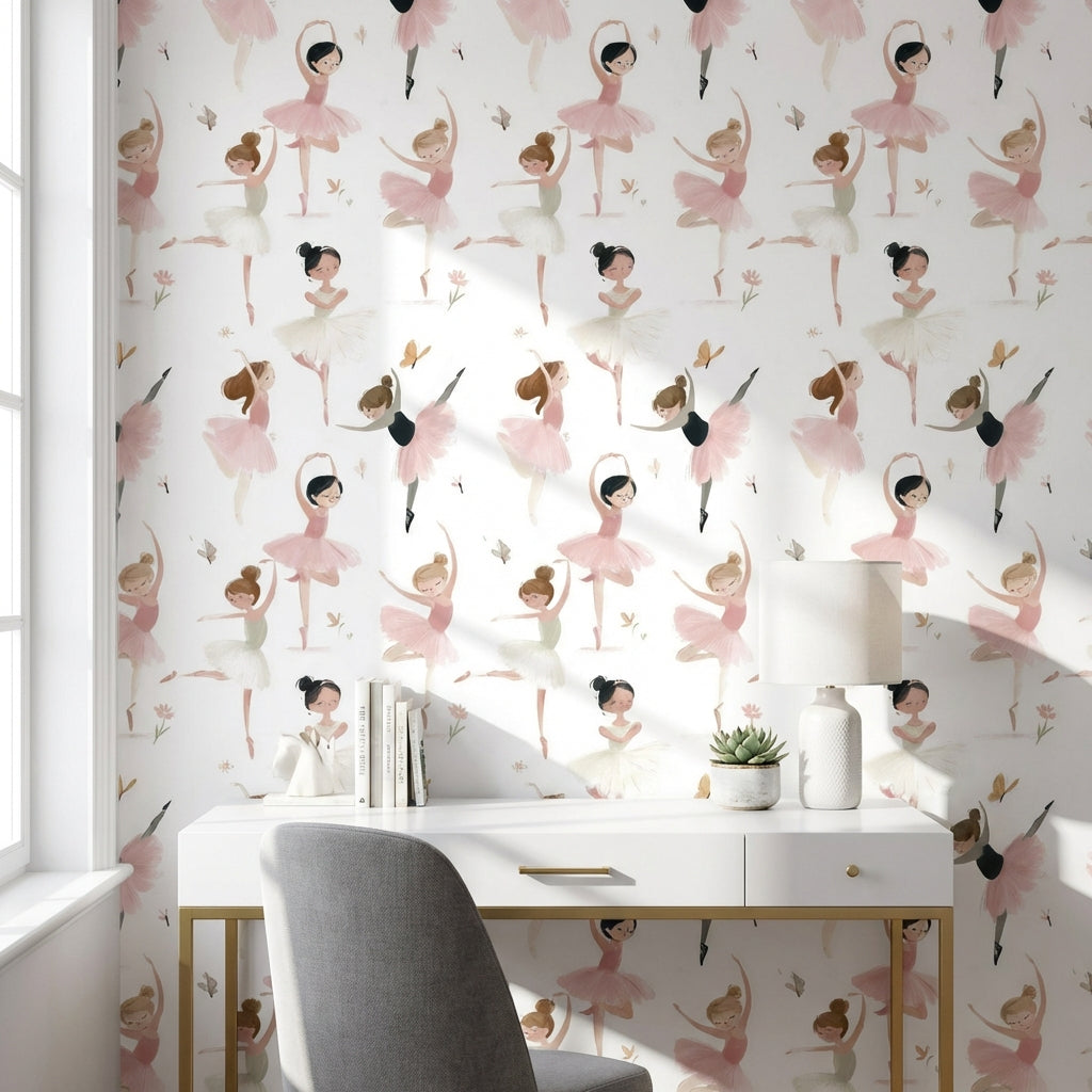 Ballerinas Whimsical Wallpaper Removable Wall Decor