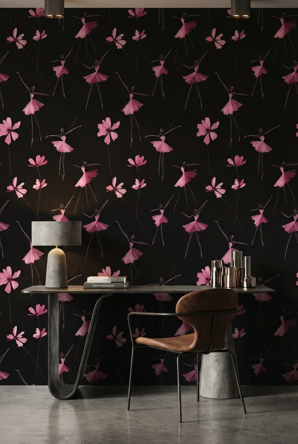 Ballerinas Wallpaper Abstract Flowers Decorative Mural