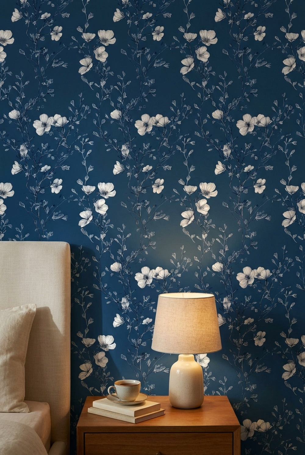 Floral Wallpaper Dark Elegant Removable Wall Decor