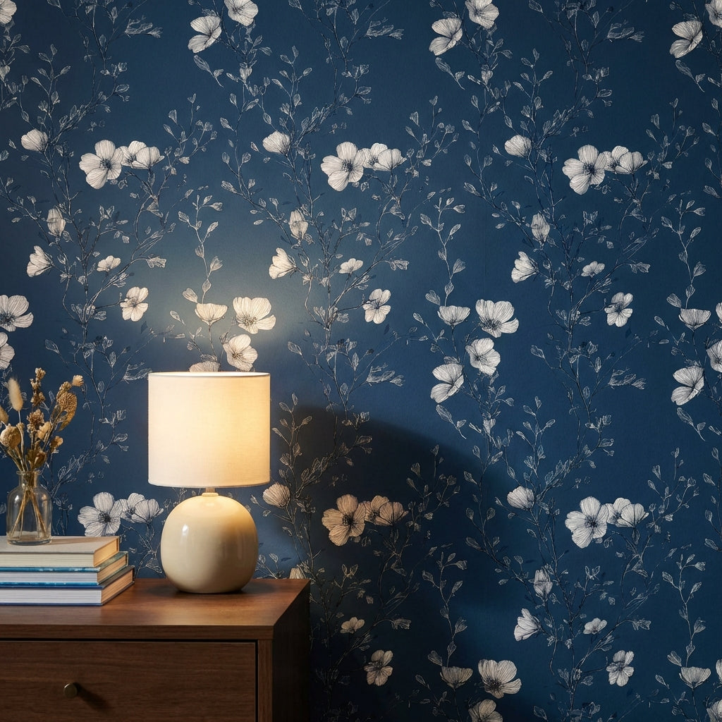 Floral Wallpaper Dark Elegant Removable Wall Decor