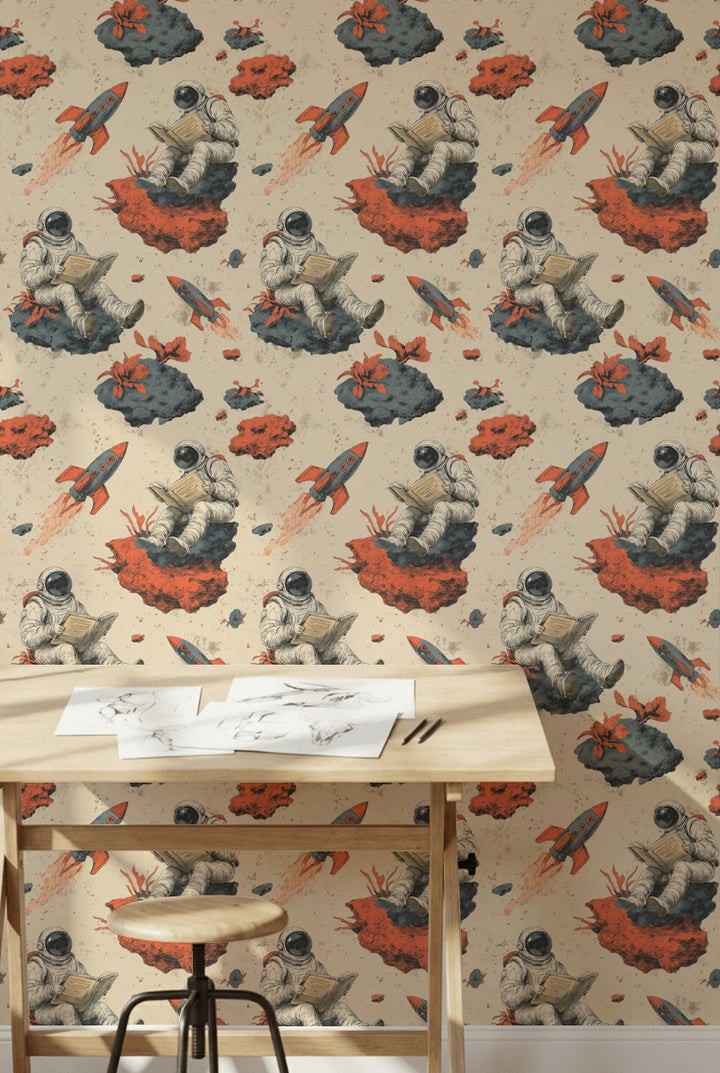 Astronaut Wallpaper Space Vintage Decorative Mural