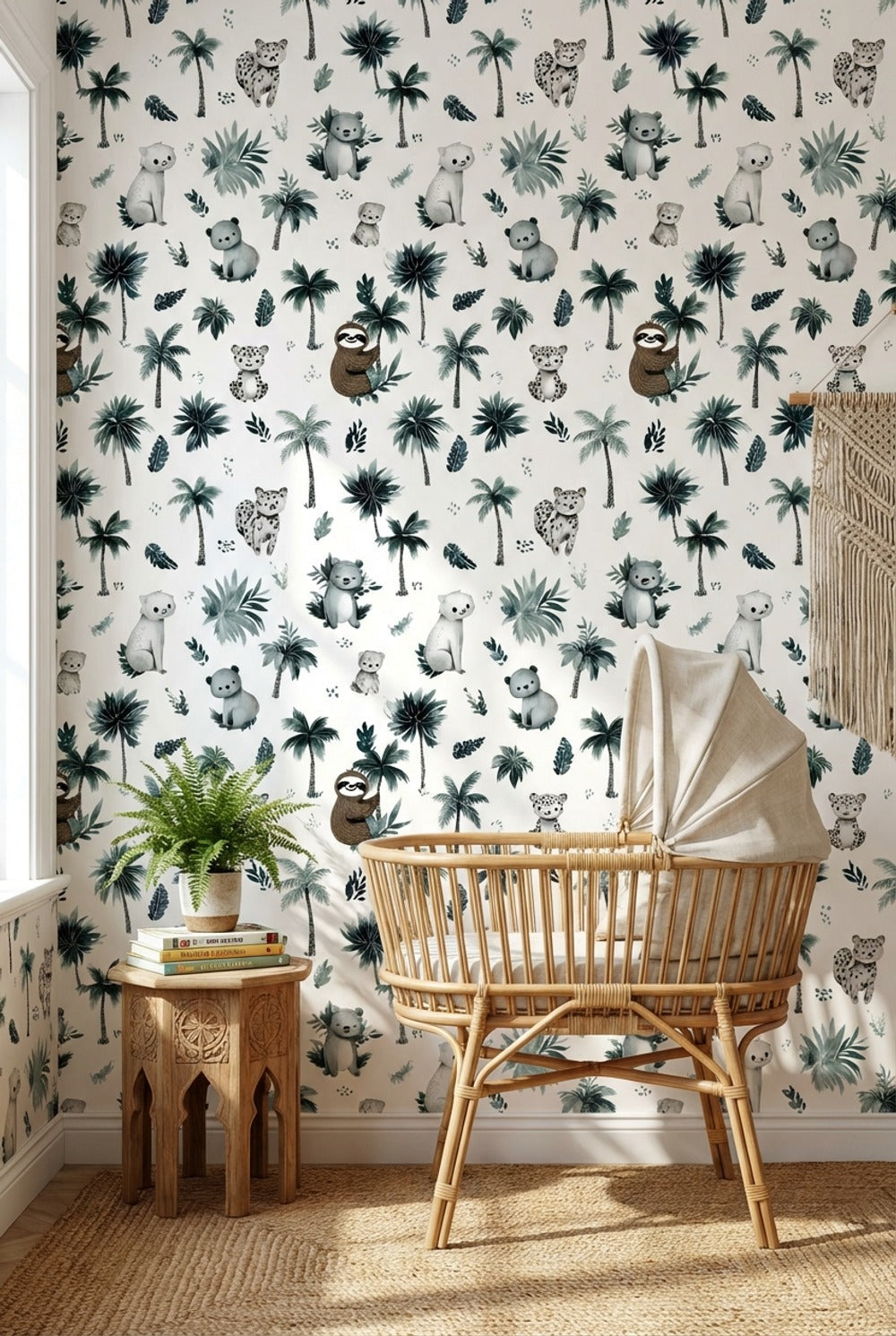 Shades Of Green Wallpaper Animals Removable Palm Wall Mural