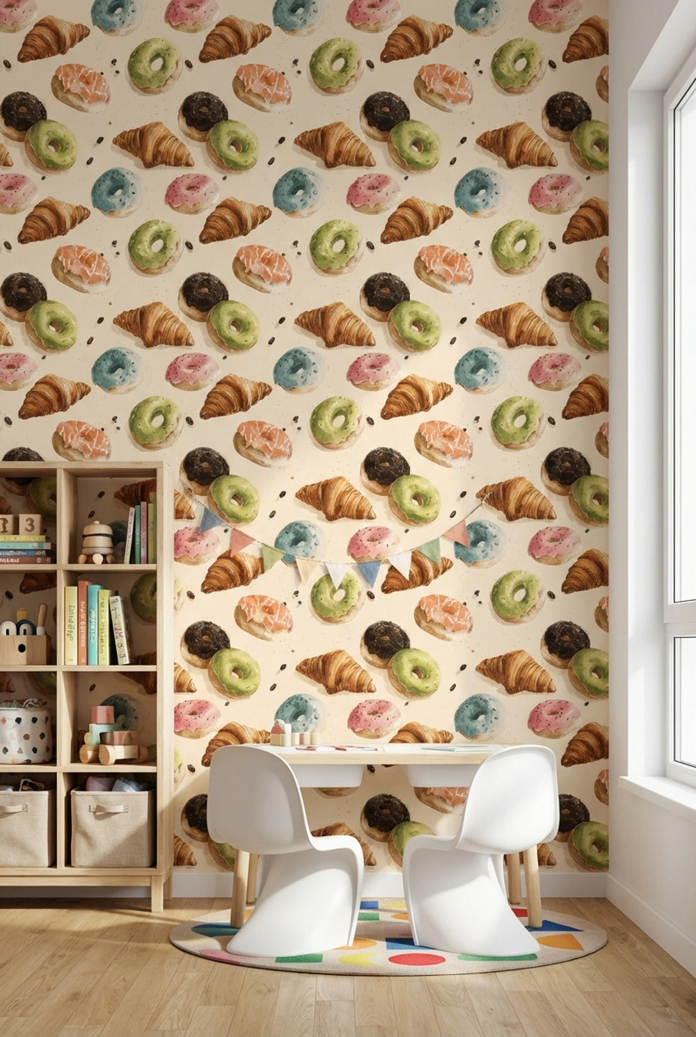 Pastries Wallpaper Donuts Croissants Decorative Mural